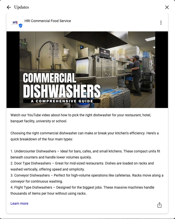 Google Business profile post